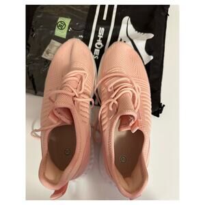 New women pink slip-on lightweight breathable 9 (39.5) tennis athletic sneakers